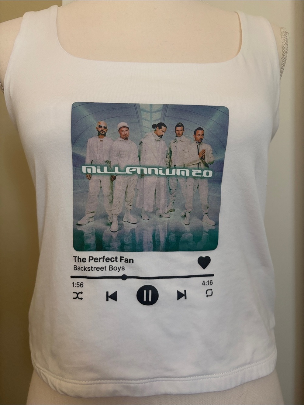 Old Navy White Backstreet Boys Graphic Tank